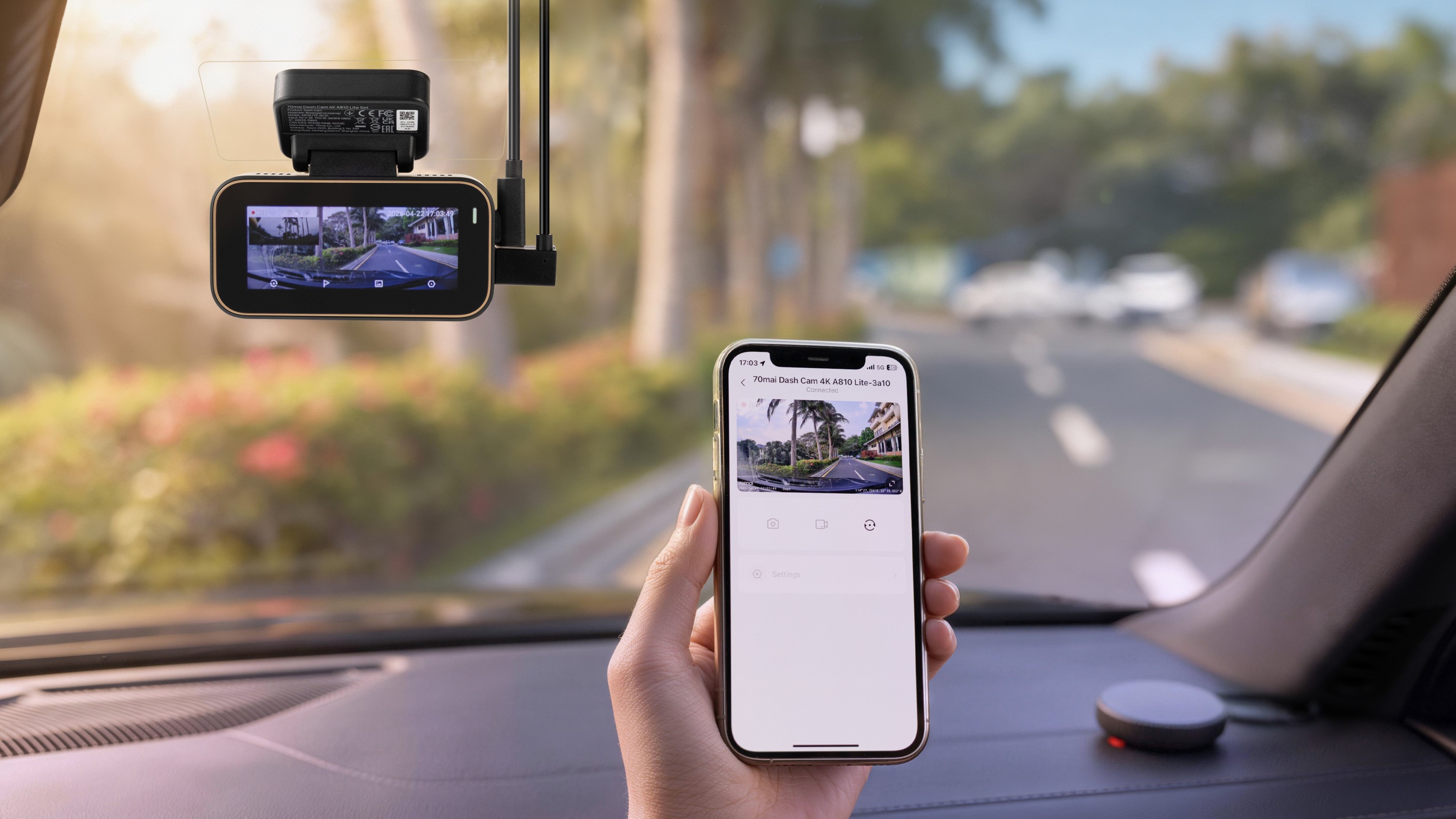 70mai dash cam a810 lite přední kamera foto aplikace evtech_cz